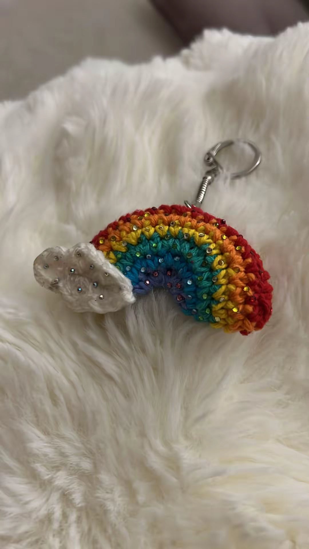 Porte clef arc en ciel