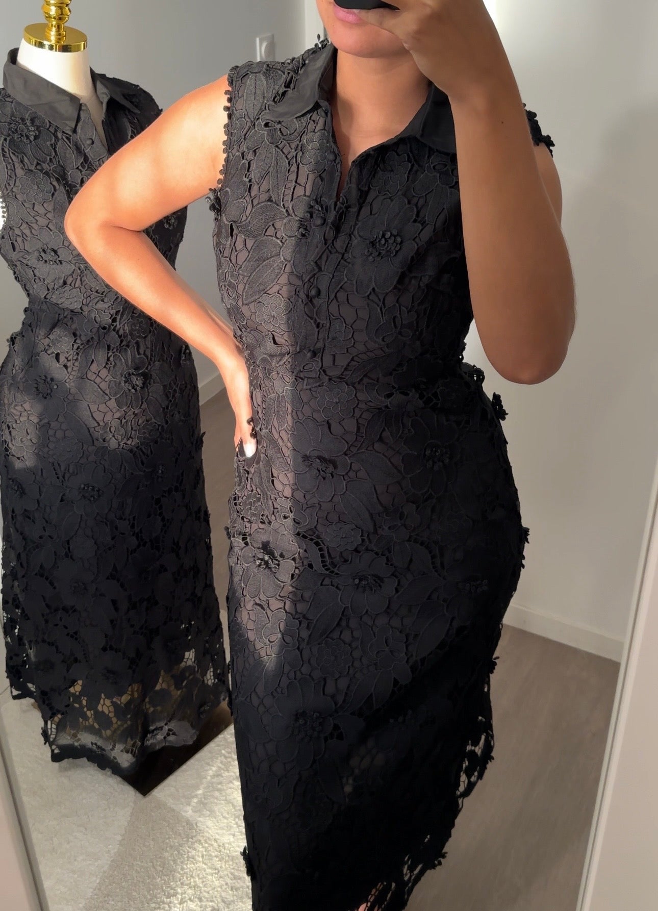 Robe longue dentelle