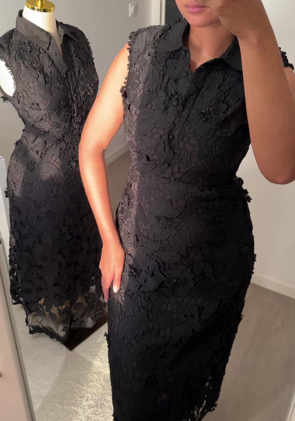 Robe longue dentelle