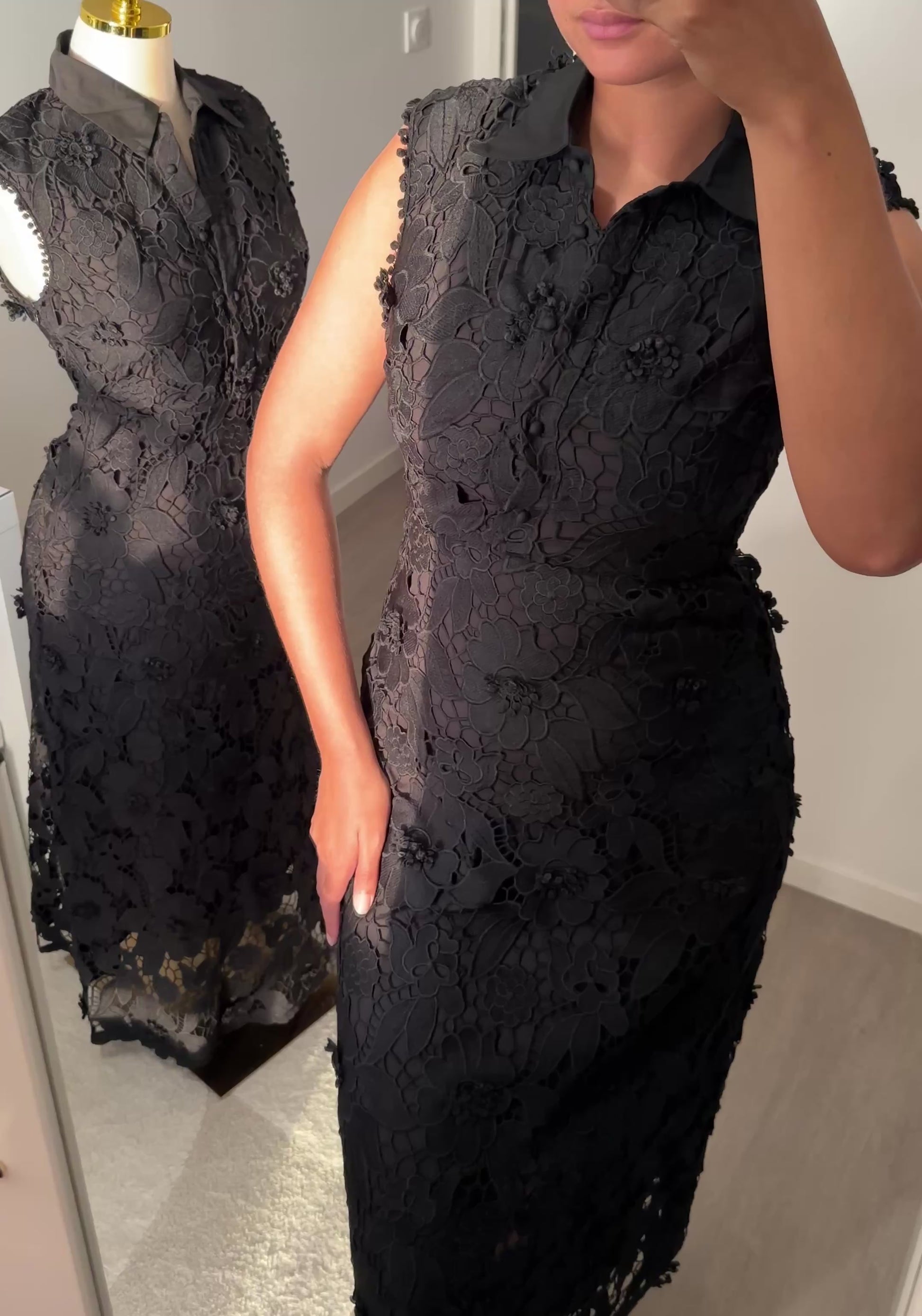 Robe longue dentelle